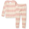 image:imageBurts Bees Baby Girls Pajamas 2Piece Tee amp Pant PJ Set 100 Organic Cotton Snug Fit Sizes 12 Months to 12 Years PJsPink Sand Rugby Stripe