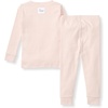 image:imageBurts Bees Baby Girls Pajamas 2Piece Tee amp Pant PJ Set 100 Organic Cotton Snug Fit Sizes 12 Months to 12 Years PJsPink Solid Rib