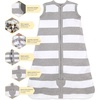image:imageBurts Bees Baby Infant Wearable Blanket Organic Cotton Unisex Beekeeper  Light Weight 05 TOG or Medium Weight 15 TOGRugby Stripe Heather Grey