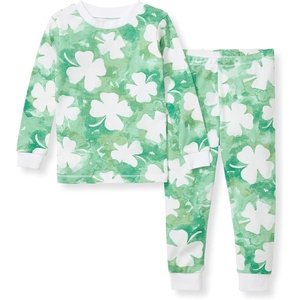 image:imageBurts Bees Baby Girls Pajamas 2Piece Tee amp Pant PJ Set 100 Organic Cotton Snug Fit Sizes 12 Months to 12 Years PJsArtsy Clover