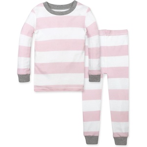 image:imageBurts Bees Baby Girls Pajamas 2Piece Tee amp Pant PJ Set 100 Organic Cotton Snug Fit Sizes 12 Months to 12 Years PJsBlossom Rugby Stripe
