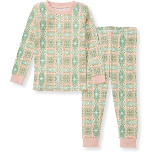 image:imageBurts Bees Baby Girls Pajamas 2Piece Tee amp Pant PJ Set 100 Organic Cotton Snug Fit Sizes 12 Months to 12 Years PJsFloral Tile