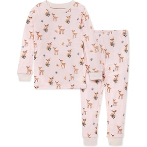 image:imageBurts Bees Baby Girls Pajamas 2Piece Tee amp Pant PJ Set 100 Organic Cotton Snug Fit Sizes 12 Months to 12 Years PJsOh Deer