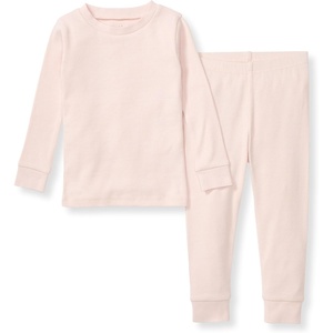 image:imageBurts Bees Baby Girls Pajamas 2Piece Tee amp Pant PJ Set 100 Organic Cotton Snug Fit Sizes 12 Months to 12 Years PJsPink Solid Rib