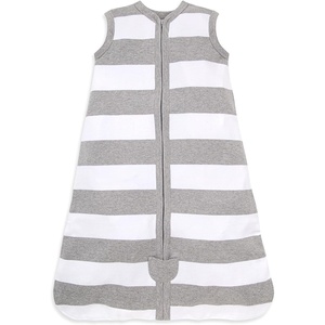 image:imageBurts Bees Baby Infant Wearable Blanket Organic Cotton Unisex Beekeeper  Light Weight 05 TOG or Medium Weight 15 TOGRugby Stripe Heather Grey