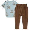 image:imageBurts Bees Baby Baby Boys Short Sleeve Shirt and Pant Set Top amp Bottom Outfit Bundle 100 Organic CottonStacked Farm Animals