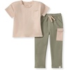 image:imageBurts Bees Baby Baby Boys Short Sleeve Shirt and Pant Set Top amp Bottom Outfit Bundle 100 Organic CottonSoft Mocha