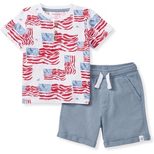 image:imageBurts Bees Baby Boys Shirt and Pant Set Top amp Shorts Outfit Bundle 100 Organic CottonMajestic Flags