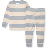 image:imageBurts Bees Baby Organic Cotton Pajamas for Boys 100 Cotton Pajama Set for Toddlers and Kids Soft and Stretchable FabricBlue Rugby Stripe