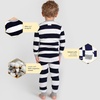 image:imageBurts Bees Baby Organic Cotton Pajamas for Boys 100 Cotton Pajama Set for Toddlers and Kids Soft and Stretchable FabricMidnight Rugby Stripe