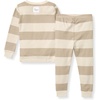 image:imageBurts Bees Baby Organic Cotton Pajamas for Boys 100 Cotton Pajama Set for Toddlers and Kids Soft and Stretchable FabricOat Rugby Stripe