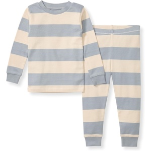 image:imageBurts Bees Baby Organic Cotton Pajamas for Boys 100 Cotton Pajama Set for Toddlers and Kids Soft and Stretchable FabricBlue Rugby Stripe