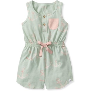 image:imageBurts Bees Baby Baby Girls Romper 100 Organic Cotton Onepiece Shortall and Layette Set Girl OutfitAnchors Aweigh