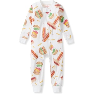 image:imageBurts Bees Baby Baby Sleeper Pjs Honeysoft Lyocell Jersey Pajamas Footless Onepiece Zipup Snug Fit PajamasHot Dogs  Hamburgers