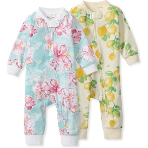 image:imageBurts Bees Baby Unisex Sleep and Play Pajama Footless OnePiece Zipper PJ 100 Organic Cotton Loose Fit Footie PajamasHibiscus  Lemon Tree