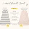 image:imageBurts Bees Baby Organic Beekeeper Infant Wearable Blanket Unisex Swaddle Lightweight 05 TOG or Medium Weight 15 TOGQuilted Pink Sand Rugby Stripe