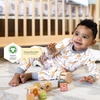 image:imageBurts Bees Baby Organic Cotton Pajamas for Boys Toddler PJ Set 2PC  Soft cozy snug fitting pajamas feature stretchy ribbed cuffs and hand painted prints to make bedtime a breezeGiraffes
