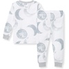 image:imageBurts Bees Baby Organic Cotton Pajamas for Boys Toddler PJ Set 2PC  Soft cozy snug fitting pajamas feature stretchy ribbed cuffs and hand painted prints to make bedtime a breezeHello Moon Light Blue