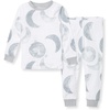 image:imageBurts Bees Baby Organic Cotton Pajamas for Boys Toddler PJ Set 2PC  Soft cozy snug fitting pajamas feature stretchy ribbed cuffs and hand painted prints to make bedtime a breezeHello Moon Light Blue