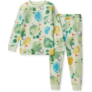 image:imageBurts Bees Baby Organic Cotton Pajamas for Boys Toddler PJ Set 2PC  Soft cozy snug fitting pajamas feature stretchy ribbed cuffs and hand painted prints to make bedtime a breezeThe Green