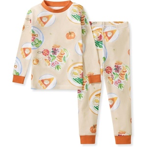 image:imageBurts Bees Baby Organic Cotton Pajamas for Boys Toddler PJ Set 2PC  Soft cozy snug fitting pajamas feature stretchy ribbed cuffs and hand painted prints to make bedtime a breezeThanksgiving Table 1pack