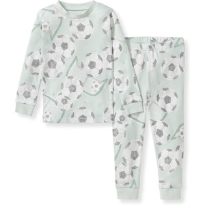 image:imageBurts Bees Baby Organic Cotton Pajamas for Boys Toddler PJ Set 2PC  Soft cozy snug fitting pajamas feature stretchy ribbed cuffs and hand painted prints to make bedtime a breezeSoccer Goal