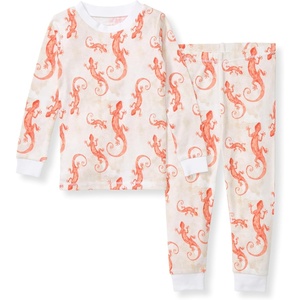 image:imageBurts Bees Baby Organic Cotton Pajamas for Boys Toddler PJ Set 2PC  Soft cozy snug fitting pajamas feature stretchy ribbed cuffs and hand painted prints to make bedtime a breezeWatercolor Gecko