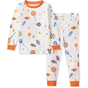 image:imageBurts Bees Baby Organic Cotton Pajamas for Boys Toddler PJ Set 2PC  Soft cozy snug fitting pajamas feature stretchy ribbed cuffs and hand painted prints to make bedtime a breezeScary Sweets 1pack