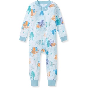 image:imageBurts Bees Baby Unisex Footless Sleeper Pajama 1Pc ZipUp Footie Pajama  Snugfit organic cotton footless PJs features an easy 2way zipper for easy nighttime changesUnder the Sea
