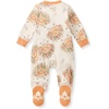 image:imageBurts Bees Baby Girls Organic Cotton Sleep and Play Footed Pajamas  Easy zip front PJs feature a 2way zipper to ensure newborns have a restful nights sleepVivid Turkey