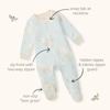 image:imageBurts Bees Baby Girls Organic Cotton Sleep and Play Footed Pajamas  Easy zip front PJs feature a 2way zipper to ensure newborns have a restful nights sleepStarry Ghost