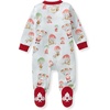 image:imageBurts Bees Baby Girls Organic Cotton Sleep and Play Footed Pajamas  Easy zip front PJs feature a 2way zipper to ensure newborns have a restful nights sleepSanta in the Sky