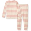 image:imageBurts Bees Baby Girls Organic Cotton Pajamas Toddler PJ Set 2PCPink Sand Rugby Stripe