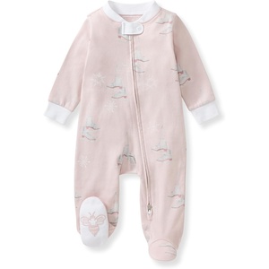 image:imageBurts Bees Baby Girls Organic Cotton Sleep and Play Footed Pajamas  Easy zip front PJs feature a 2way zipper to ensure newborns have a restful nights sleepIce Skates