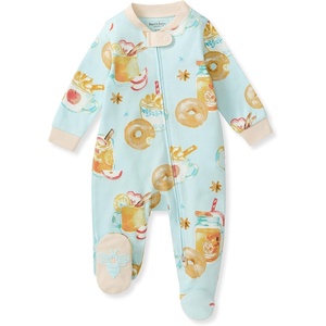 image:imageBurts Bees Baby Girls Organic Cotton Sleep and Play Footed Pajamas  Easy zip front PJs feature a 2way zipper to ensure newborns have a restful nights sleepHot Apple Cider 1pack