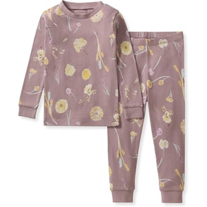 image:imageBurts Bees Baby Girls Organic Cotton Pajamas Toddler PJ Set 2PC  Soft cozy snug fitting pajamas feature stretchy ribbed cuffs and hand painted prints to make bedtime a breezeFlowers of the Valley 1pack