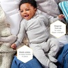image:imageBurts Bees Baby Boys Organic Cotton Snug Fit Footed Sleeper Pajamas  Convenient 2way zip front sleeper pajama is equipped with nonslip bee grips for active littles on the moveA Bee CStripe