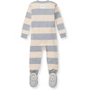 image:imageBurts Bees Baby Boys Organic Cotton Snug Fit Footed Sleeper Pajamas  Convenient 2way zip front sleeper pajama is equipped with nonslip bee grips for active littles on the moveQuarry Blue Rugby Stripe