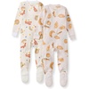 image:imageBurts Bees Baby Boys Organic Cotton Snug Fit Footed Sleeper Pajamas  Convenient 2way zip front sleeper pajama is equipped with nonslip bee grips for active littles on the moveEggs  Coffee