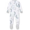 image:imageBurts Bees Baby Boys Organic Cotton Snug Fit Footed Sleeper Pajamas  Convenient 2way zip front sleeper pajama is equipped with nonslip bee grips for active littles on the moveHello Moon Light Blue