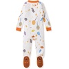 image:imageBurts Bees Baby Boys Organic Cotton Snug Fit Footed Sleeper Pajamas  Convenient 2way zip front sleeper pajama is equipped with nonslip bee grips for active littles on the moveScary Sweets 1pack