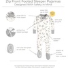 image:imageBurts Bees Baby Boys Organic Cotton Snug Fit Footed Sleeper Pajamas  Convenient 2way zip front sleeper pajama is equipped with nonslip bee grips for active littles on the moveA Bee CStripe