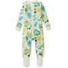 image:imageBurts Bees Baby Boys Organic Cotton Snug Fit Footed Sleeper Pajamas  Convenient 2way zip front sleeper pajama is equipped with nonslip bee grips for active littles on the moveThe Green