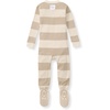 image:imageBurts Bees Baby Boys Organic Cotton Snug Fit Footed Sleeper Pajamas  Convenient 2way zip front sleeper pajama is equipped with nonslip bee grips for active littles on the moveOat Rugby Stripe