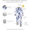 image:imageBurts Bees Baby Boys Organic Cotton Snug Fit Footed Sleeper Pajamas  Convenient 2way zip front sleeper pajama is equipped with nonslip bee grips for active littles on the moveIndigo Hello Moon