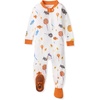 image:imageBurts Bees Baby Boys Organic Cotton Snug Fit Footed Sleeper Pajamas  Convenient 2way zip front sleeper pajama is equipped with nonslip bee grips for active littles on the moveScary Sweets 1pack