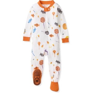 image:imageBurts Bees Baby Boys Organic Cotton Snug Fit Footed Sleeper Pajamas  Convenient 2way zip front sleeper pajama is equipped with nonslip bee grips for active littles on the moveScary Sweets 1pack