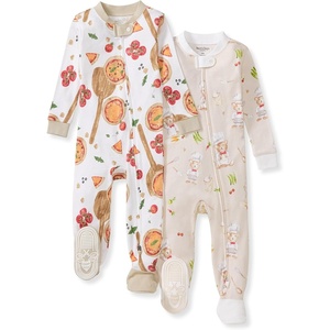 image:imageBurts Bees Baby Boys Organic Cotton Snug Fit Footed Sleeper Pajamas  Convenient 2way zip front sleeper pajama is equipped with nonslip bee grips for active littles on the moveChef Bears  Pizza 2pack