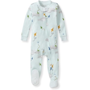 image:imageBurts Bees Baby Boys Organic Cotton Snug Fit Footed Sleeper Pajamas  Convenient 2way zip front sleeper pajama is equipped with nonslip bee grips for active littles on the moveKite Festival