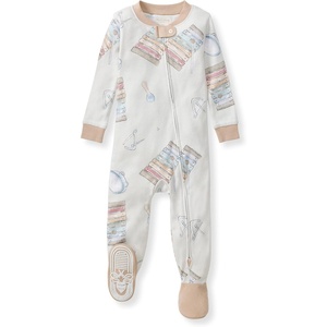 image:imageBurts Bees Baby Boys Organic Cotton Snug Fit Footed Sleeper Pajamas  Convenient 2way zip front sleeper pajama is equipped with nonslip bee grips for active littles on the moveMaking Music